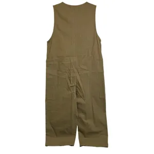 Lovely U-Dear Jumpsuit Overalls Women's Sz S Olive‎ Green Canvas Utility Button thumbnail 2