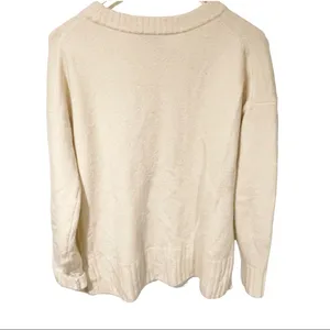 J. Crew Size XS Oversize Cream Wool‎ Alpaca Crewneck Long Sleeve Sweater thumbnail 6