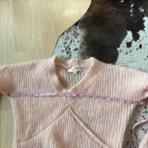 SEZANE Pink Mohair Blend V Neck‎ Knit Sweater Size Small thumbnail 5