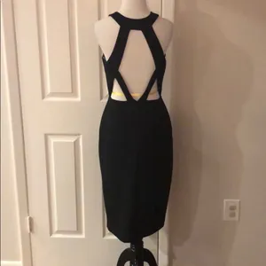 High Neck Dress Open Back Black Size L thumbnail 7