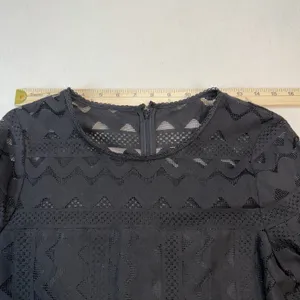 Laundry by Shelli Segal black lace long-sleeve mini Dress SIZE 4 thumbnail 7