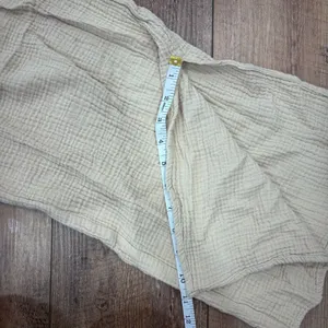 Magaschoni Organic Cotton Gauze Pants Womens S Beige Wide Leg Drawstring Coastal thumbnail 9