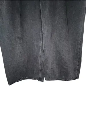 Abercrombie And Fitch Curve Love Black Wide Leg High Rise Denim Jeans thumbnail 3