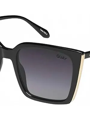 Quay Australia Front Cover Sunglasses Square Polarized Black Smoke thumbnail 2