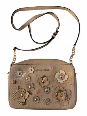 Michael Kors Pink Jet Set Floral Embellished Crossbody Purse thumbnail 1