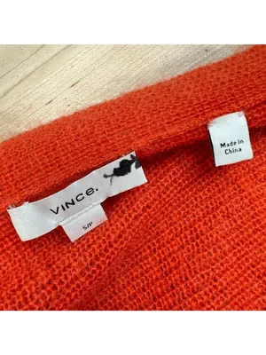 Vince Wrap-Style Wool Mohair Blend Balletcore Sweater Burnt Coral Size Small thumbnail 8