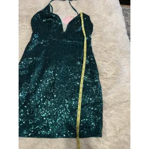 Green Sequin Hoco Dress By Hello Molly Size 6 Homecoming Cocktail NWT thumbnail 2
