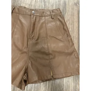 Pretty Little‎ Thing Brown Faux Leather High Rise Shorts thumbnail 2