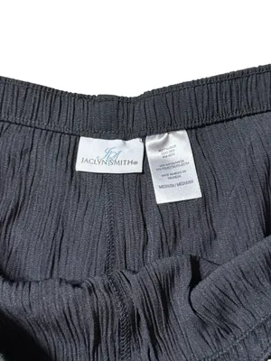 NWT Jaclyn Smith Medium Black Wide Leg Pull On Flowy Elastic Waist Dress Pants thumbnail 3