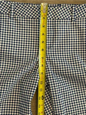 Liverpool Jeans Company Women’s 6/28 Blue Gingham Check Ankle Pants Stretch thumbnail 5