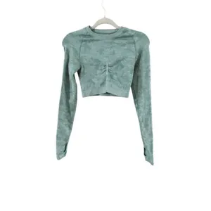 Gymshark Sage Camo Long Sleeve Crop Top thumbnail 2