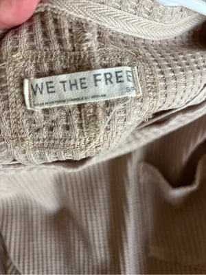 Free People We the Free Waffle-Knit Pocket Pullover Top - Beige thumbnail 9