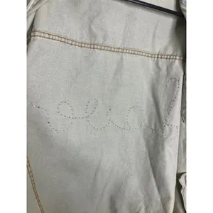 POL Denim Jacket Womens Medium Light Blue Excellent Pearl Love Embellished TWJ19 thumbnail 8