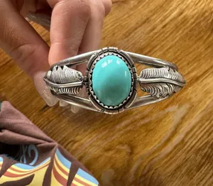 Genuine Silver Turquoise Cuff thumbnail 1