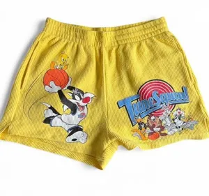 Target Yellow Looney Tunes shorts with adjustable waistband thumbnail 1