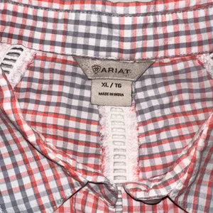 Ariat Women Size XL Pink Gray Checked Long Sleeve Button Up Canyon Western Shirt thumbnail 2