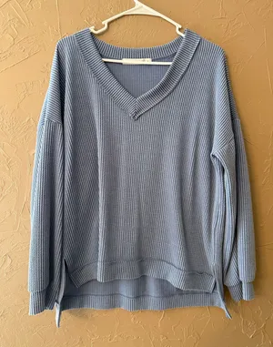 Altar'd State blue sweater v neck thumbnail 1
