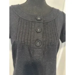 VTG GAP Wool Blend Pleated Bib Shift Dress Women SZ: 4 Black preppy mall brand thumbnail 5