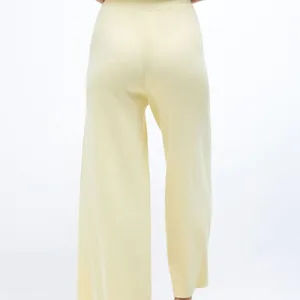 Charlie Holiday Delilah Butter Ribbed Knit High Rise Wide Leg Lounge Pants thumbnail 6