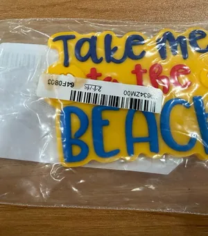 Take Me to the Beach Yellow Blue Red Decoration for your Bogg Bag - NEW thumbnail 1