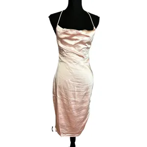 Superdown Pastel Pink Satin Slip Dress XS Party Ruched Cocktail Midi Revolve NEW thumbnail 4