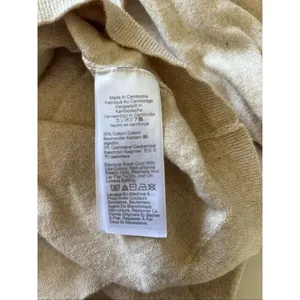 J.Crew Factory With Cashmere Crewneck Sweater Medium Oatmea thumbnail 3