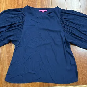 Lilly Pulitzer The Maisel Blue Top‎ Size S thumbnail 11