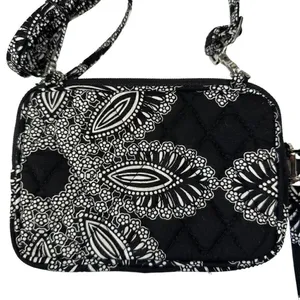Vera Bradley Black Bianca Bouquet Crossbody Wallet thumbnail 9