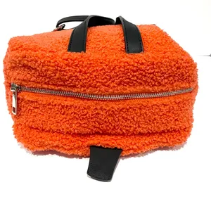Dolls Kill Trickz N' Treatz Lets Get Lit Faux Shearling Pumpkin Backpack thumbnail 5