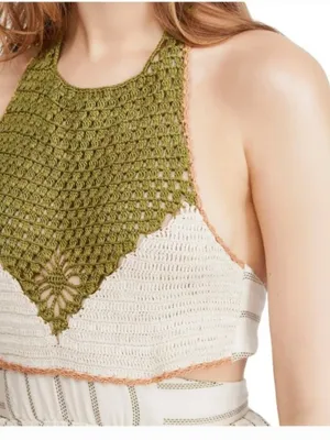 FREE PEOPLE (NWT) Harper Maxi Dress, Crochet, Beach, Size Large thumbnail 3