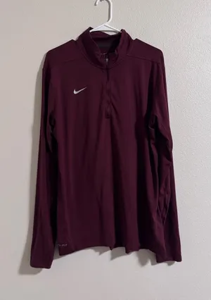 Nike Maroon Dri-FIT Pullover Top thumbnail 1