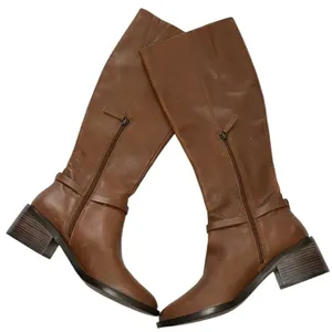 Linea Paolo Kamile Knee High Almond Toe Leather Tan Riding Boots(Size 9M) thumbnail 4