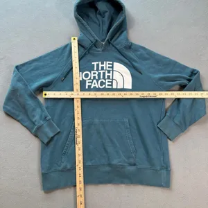 The North Face Womens M Teal Blue Half Dome Logo Pullover Hoodie Sweatshirt thumbnail 3