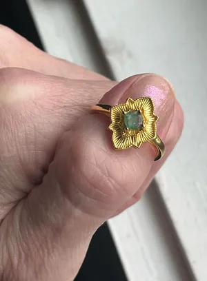 Anthropologie 925 emerald crystal ring mcm thumbnail 1