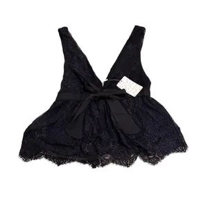 FREE PEOPLE NWT Peplum Black Lace Babydoll Tank thumbnail 3