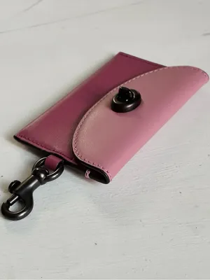 Coach Turnlock Leather Card Case Bag Charm in Colorblock thumbnail 7