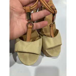 Coach linden wedge platform Sandals women's size 10 luxury‎ dressy tan cream thumbnail 10