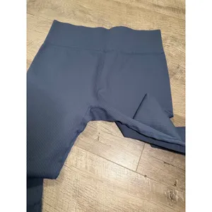 Unbranded Ribbed High Waisted Seamless‎ Leggings Slate Blue Size Large thumbnail 2