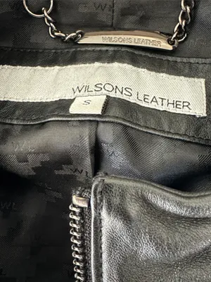 Wilsons Leather 100% Buttery Leather Black Moto Style Jacket Size: S thumbnail 3