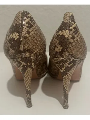 COACH Chelsey Natural Snake-Embossed Leather Round Toe Pumps High Heels Size 9 thumbnail 4