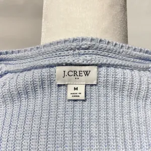 J Crew Cotton V-Neck Vented Hem Tunic Sweater AV009 Light Blue Size Medium thumbnail 12