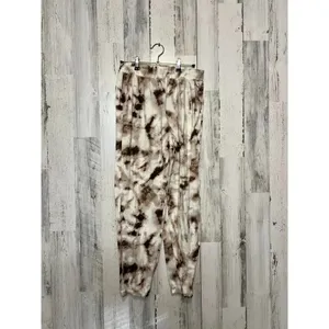 Dunnes Stores Tie Dye Lounge Set Size Small Brown Cream Sweatshirt Joggers Match thumbnail 4