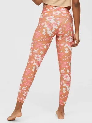 Aerie offline real me High-Waist Floral Print Leggings in Peach & White thumbnail 2