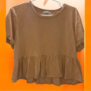 Cotton:On Peplum Babydoll T-Shirt – Camel Brown thumbnail 1