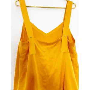 Anthropologie Floreat Tangerine Silk Cross Tank Top Camisole Blouse Cami Large thumbnail 12