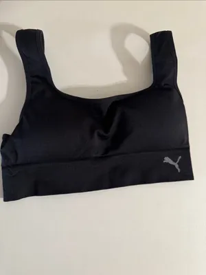 PUMA Black Seamless Low-Impact Sports Bra thumbnail 3
