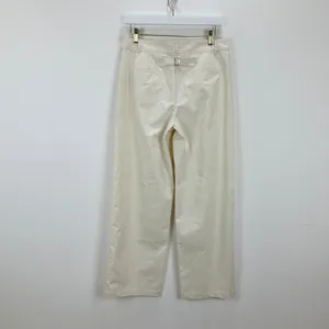 J.Crew Full Length Wide Leg Trouser Cotton Linen Blend Ivory Relaxed US 6 NWT thumbnail 6