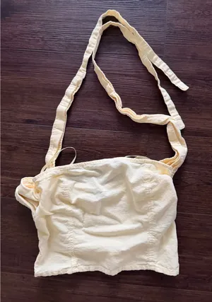 Motel Rocks Women Yellow Halter Neck Smocked Crop Top Cotton Sz M thumbnail 1
