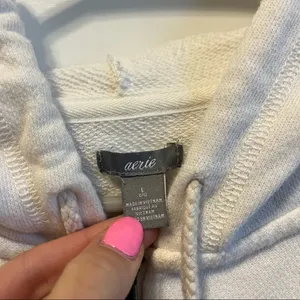 Aerie White Zip Up Sweatshirt thumbnail 5