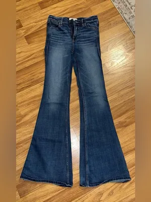 Abercrombie & Fitch Dark Blue Flared Jeans thumbnail 2